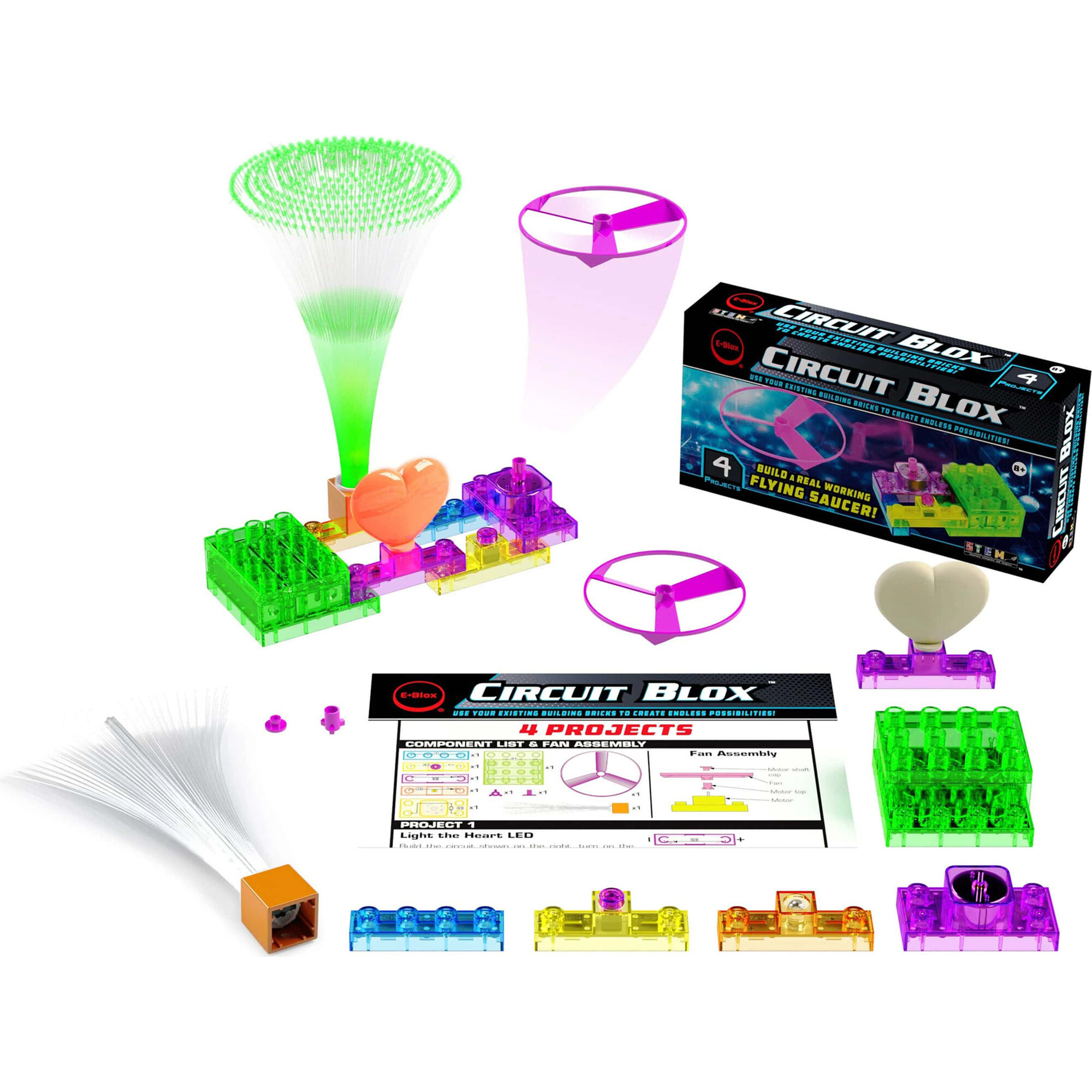 E-Blox: Circuit Blox: BYO Flying Saucer - 4 Blocks Projects - STEM Toys - 1