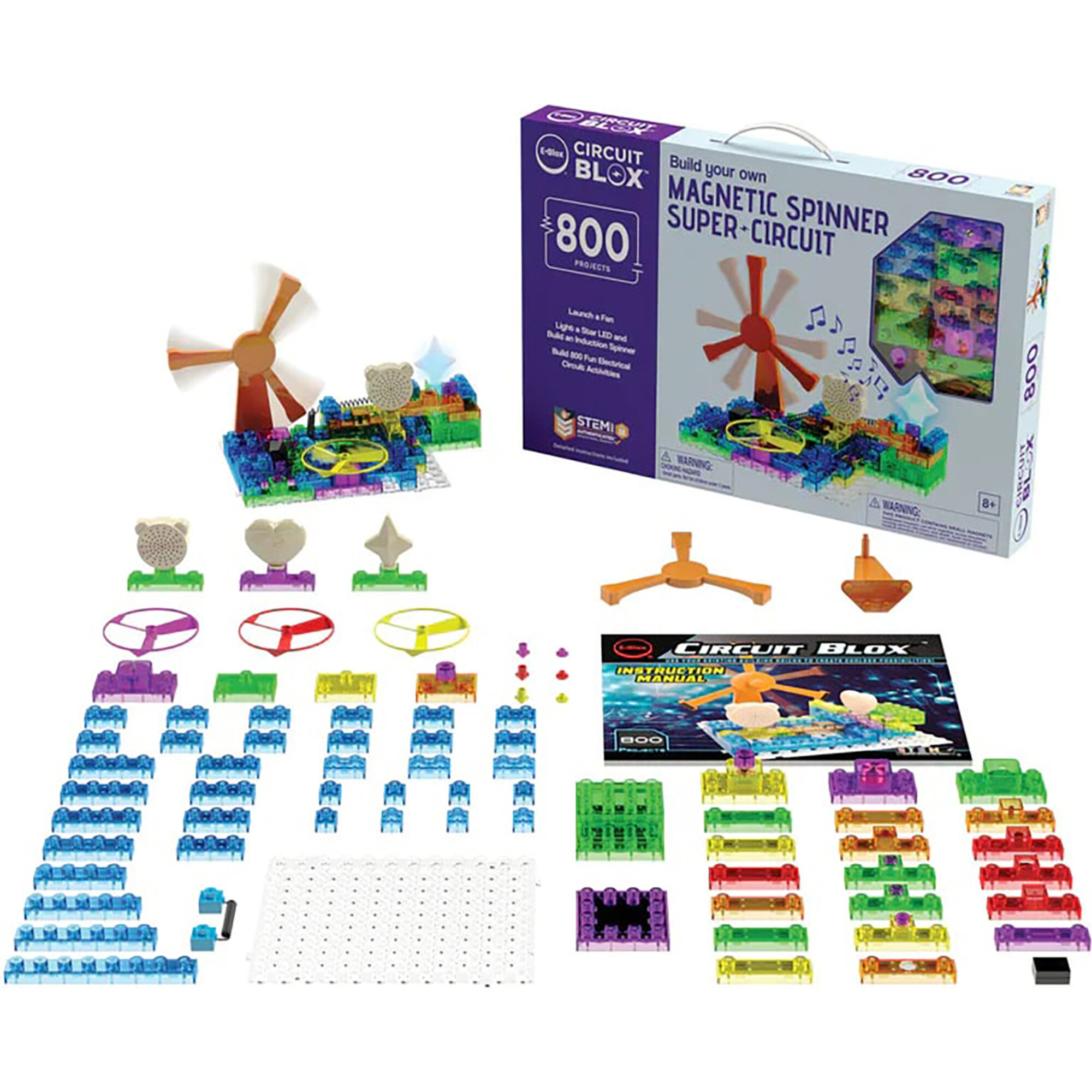 E-Blox: Circuit Blox: BYO Magnetic Induction Spinner Super Circuit - STEM Toys - 1