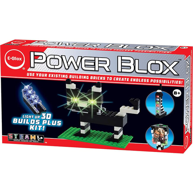 E-Blox: Power Blox: BYO Glowing Cat Sculpture - 3D Light-Up Plus Kit