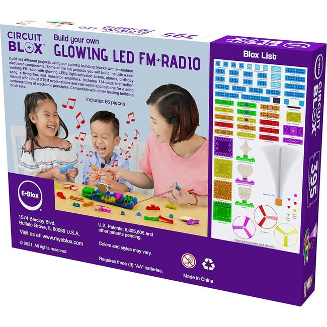 E-Blox: Circuit Blox: BYO Glowing LED FM Radio - 395 Projects - STEM Toys - 2