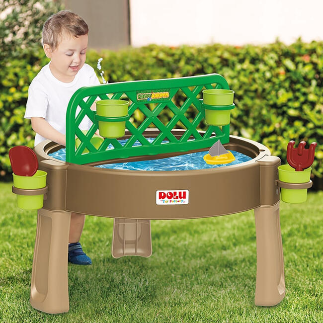 Dolu: 4-In-1 Activity Table: Gardening, Sand, Water, Creativity - Brown & Green - Outdoor Games - 2