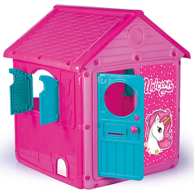 Dolu: My First House: Pink & Unicorn - Themed Childrens Toy Playhouse