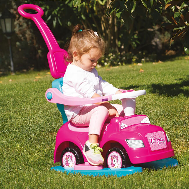 Dolu: Ride On Car: 4-In-1 Walk & Drive - Unicorn & Pink - Walk-Ride-Rock-Drive - Ride-Ons - 3