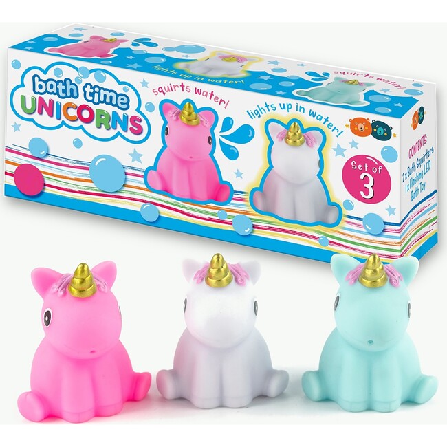 Buddy & Barney: Bath Time Unicorns - 3 Piece Toy Set, Toddler-Kids Ages 10mo+