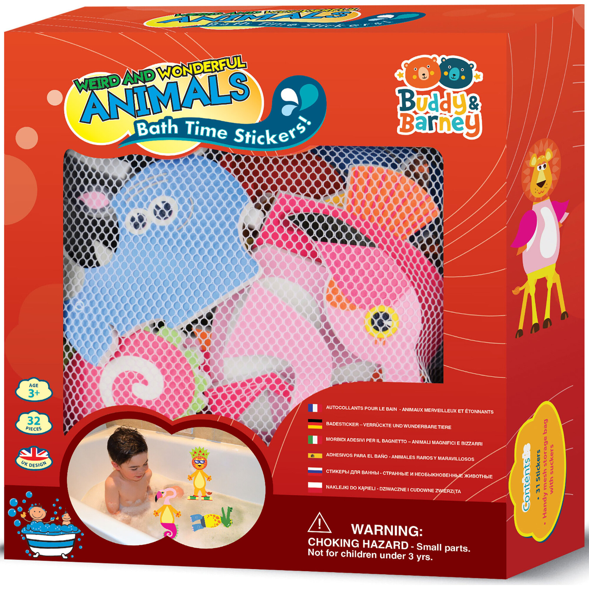 Buddy & Barney: Weird & Wonderful Animals Bath Time Stickers, Kids Age 3+ - Bath Toys - 1