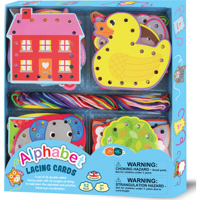 Buddy & Barney: Alphabet Lacing Cards - 52pc, Kids Ages 3+