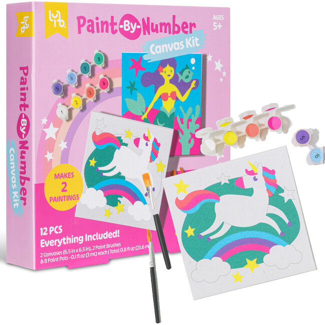 Little Yellow Bicycle: Unicorn & Mermaid Paint-By-Number Canvas Kit - Arts & Crafts - 2