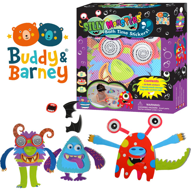 Buddy & Barney: Silly Monsters Bath Time Stickers, Kids Age 3+ - Bath Toys - 5