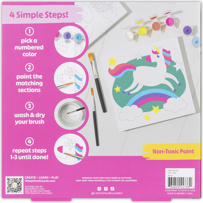 Little Yellow Bicycle: Unicorn & Mermaid Paint-By-Number Canvas Kit - Arts & Crafts - 3