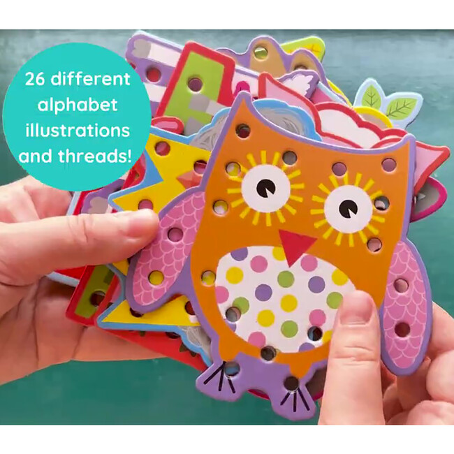 Buddy & Barney: Alphabet Lacing Cards - 52pc, Kids Ages 3+ - Developmental Toys - 4