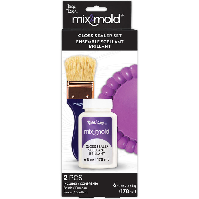Brea Reese: Mix2Mold Glossy Sealer - 6 fl oz (178 ml) - Application Brush
