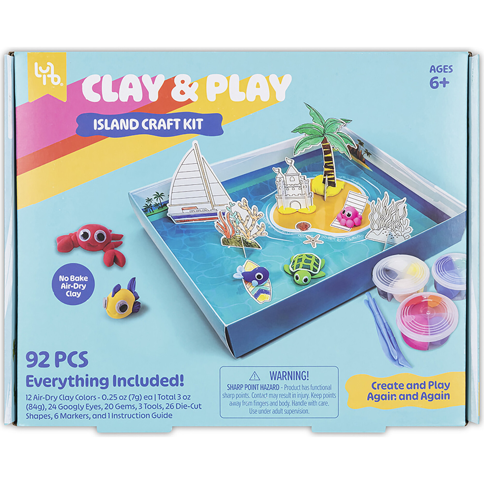 Little Yellow Bicycle: Clay & Play: Island Adventure Craft Kit - 92pcs - Arts & Crafts - 1