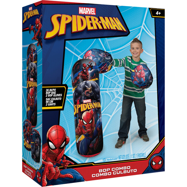 Hedstrom: Spider-Man 36" Bop Bag & Glove Set - Inflatable Sports Bag & Two 10" Gloves - Outdoor Games - 2