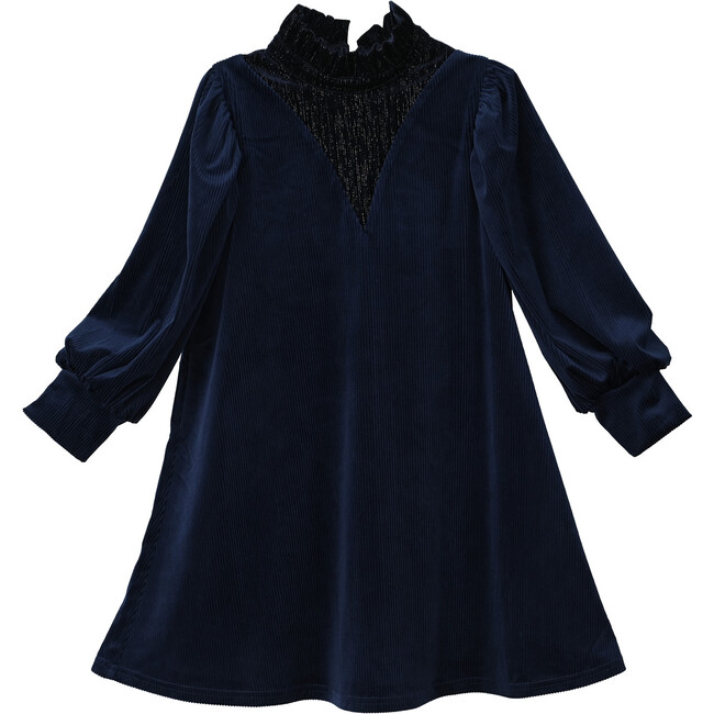 Mila Dress, Dark-Blue Velvet