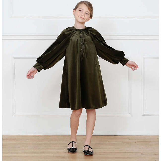 Florence Dress, Olive Green - Dresses - 2