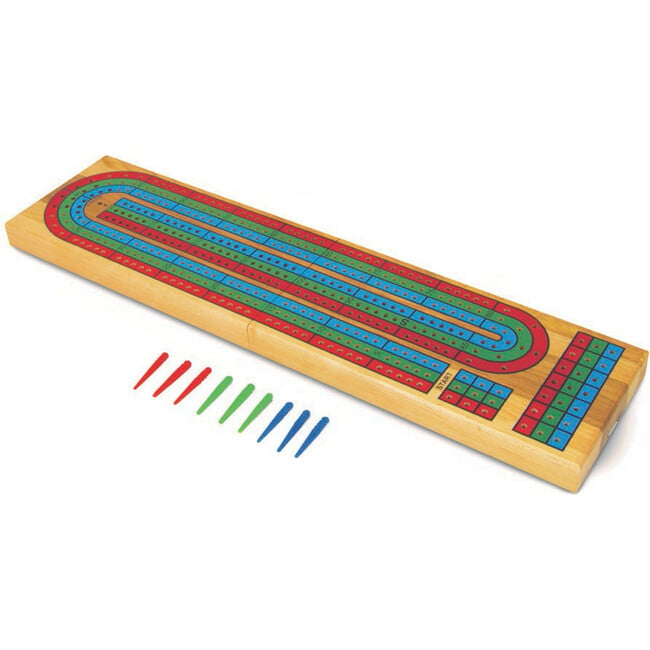 Player's Choice: 3 Track Cribbage Board - Wooden Strategy Game Set, Ages 8+, 2-4 Players - Games - 5