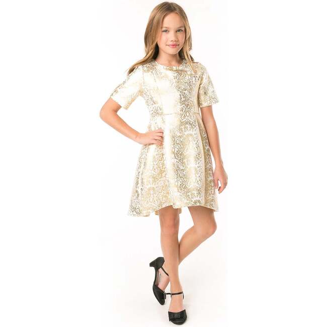 Aisa Dress, Gold Baroque Print - Dresses - 2