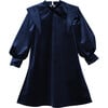 Levi Dress, Dark-Sapphire-Blue Velvet - Dresses - 1 - thumbnail