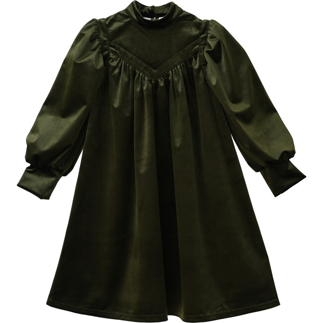 Rachel Dress, Olive-Green Velvet