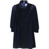 Lena Dress, Dark-Sapphire Velvet - Dresses - 1 - thumbnail