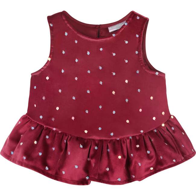 Red Sparkle Velvet Top