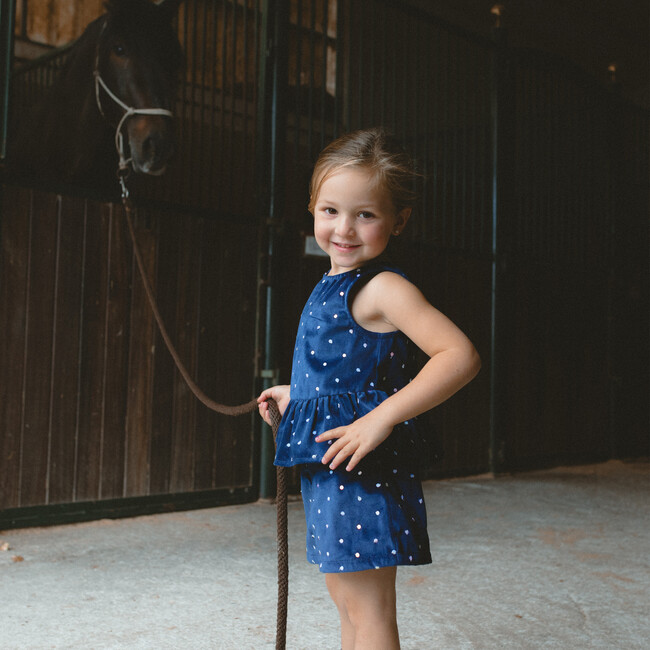 Navy Sparkle Velvet Top - Shirts - 2