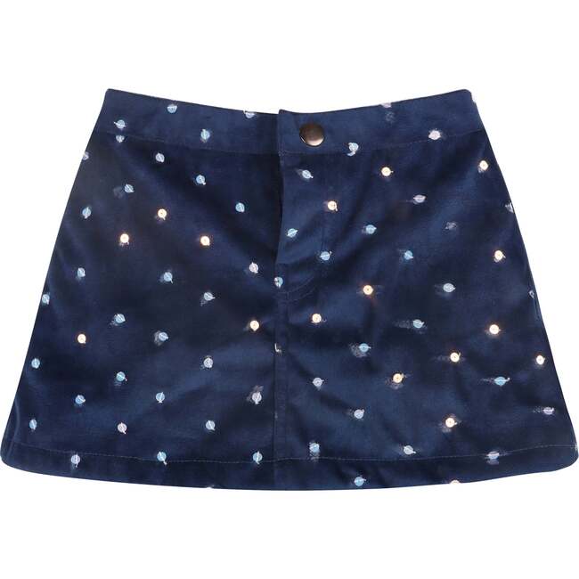 Navy Sparkle Velvet Skirt