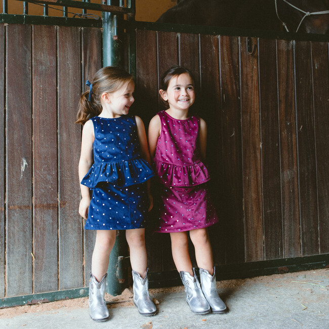 Navy Sparkle Velvet Top - Shirts - 4