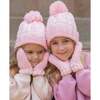 Bis Sis Bobble Hat & Mittens Set, Pink - Hats - 2