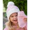 Bows Bobble Hat & Mittens Set, Pink - Hats - 2