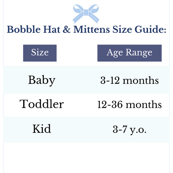 Big Bro Bobble Hat & Mittens Set, Blue - Hats - 4