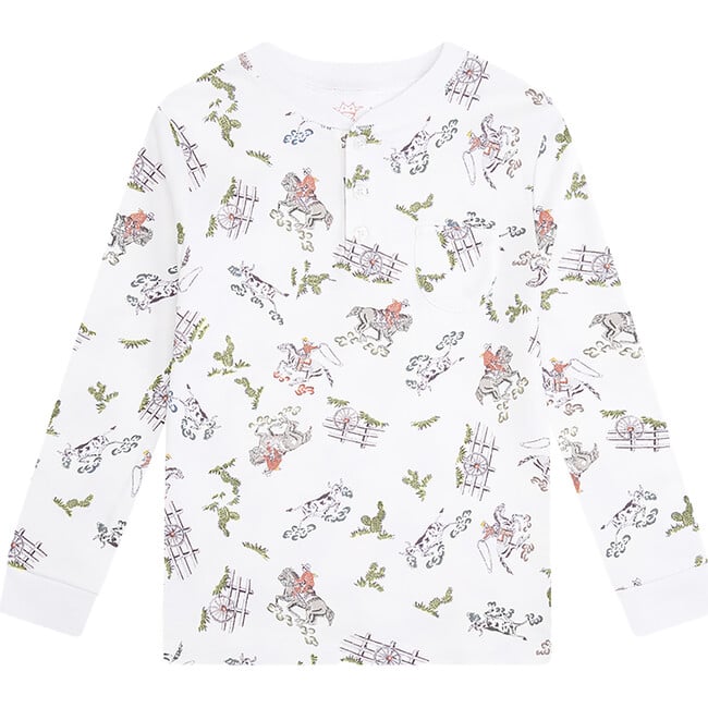 Kids Cowboy Pajamas, Cream - Pajamas - 3