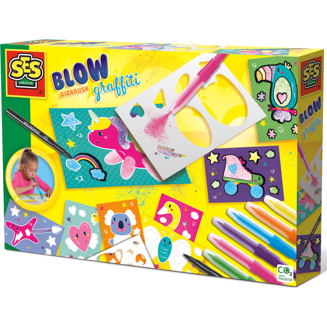SES Creative: Blow Airbrush Graffiti Kit - DIY Art & Craft Set