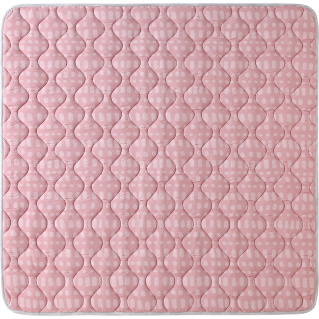 Hakuna Matte: Quilted Playmat: Pink & Dots - 50" Square, Soft Padded Floor Blanket