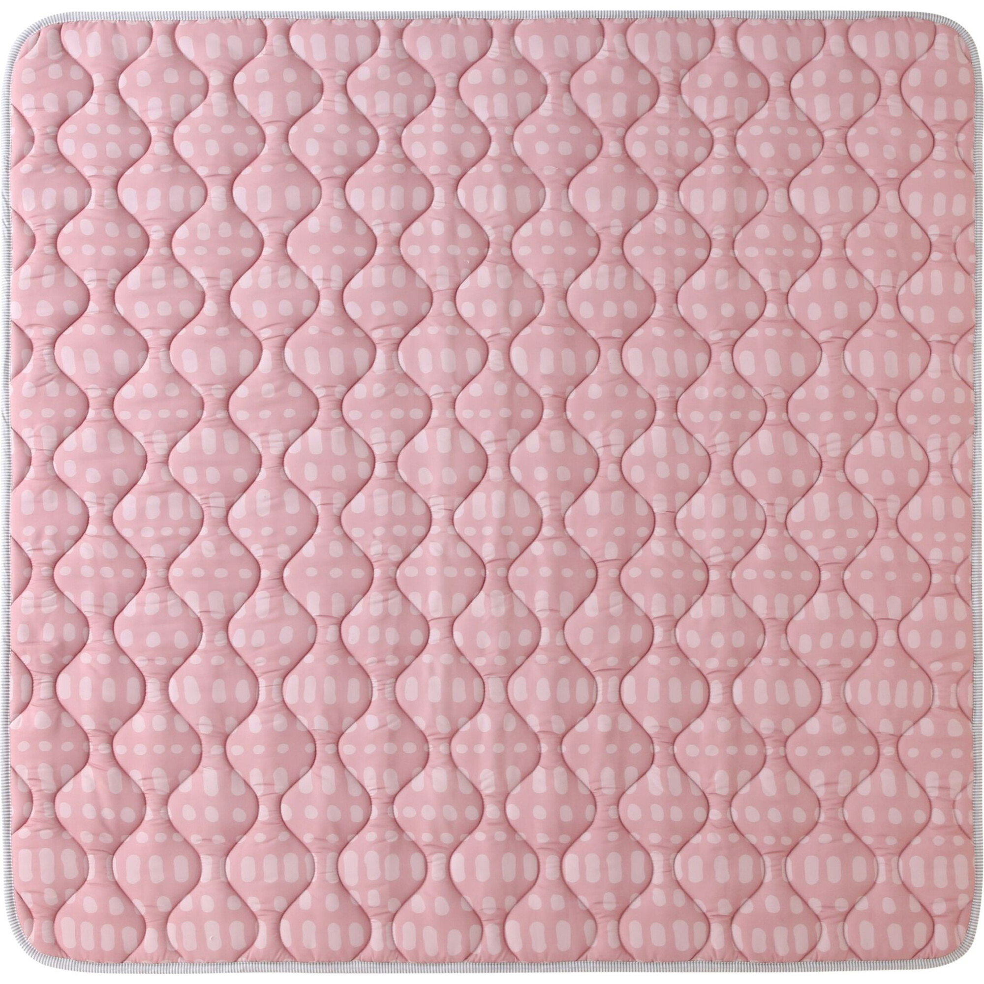 Hakuna Matte: Quilted Playmat: Pink & Dots - 50" Square, Soft Padded Floor Blanket - Playmats - 1