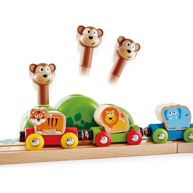 Hape: Music & Monkeys Railway - 19 pc Wooden Train Set - Woodens - 3