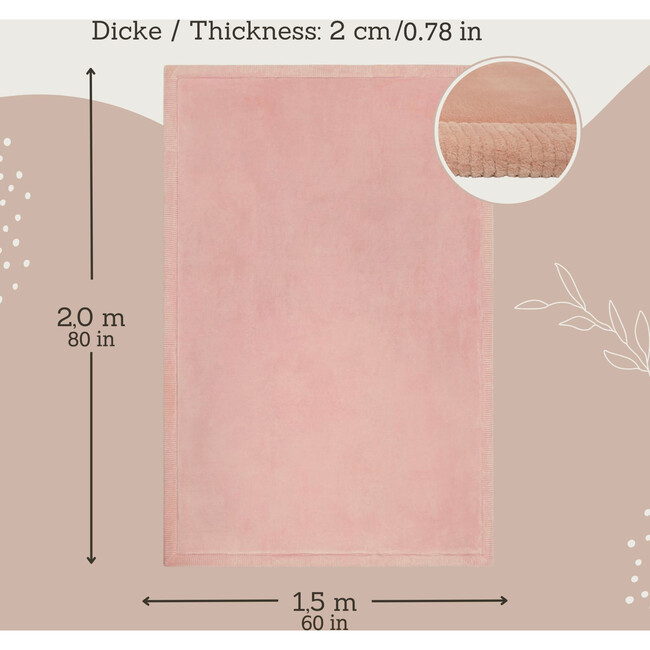 Hakuna Matte: Coral Velvet Baby Playmat: Pink - 60x80" - Playmats - 2