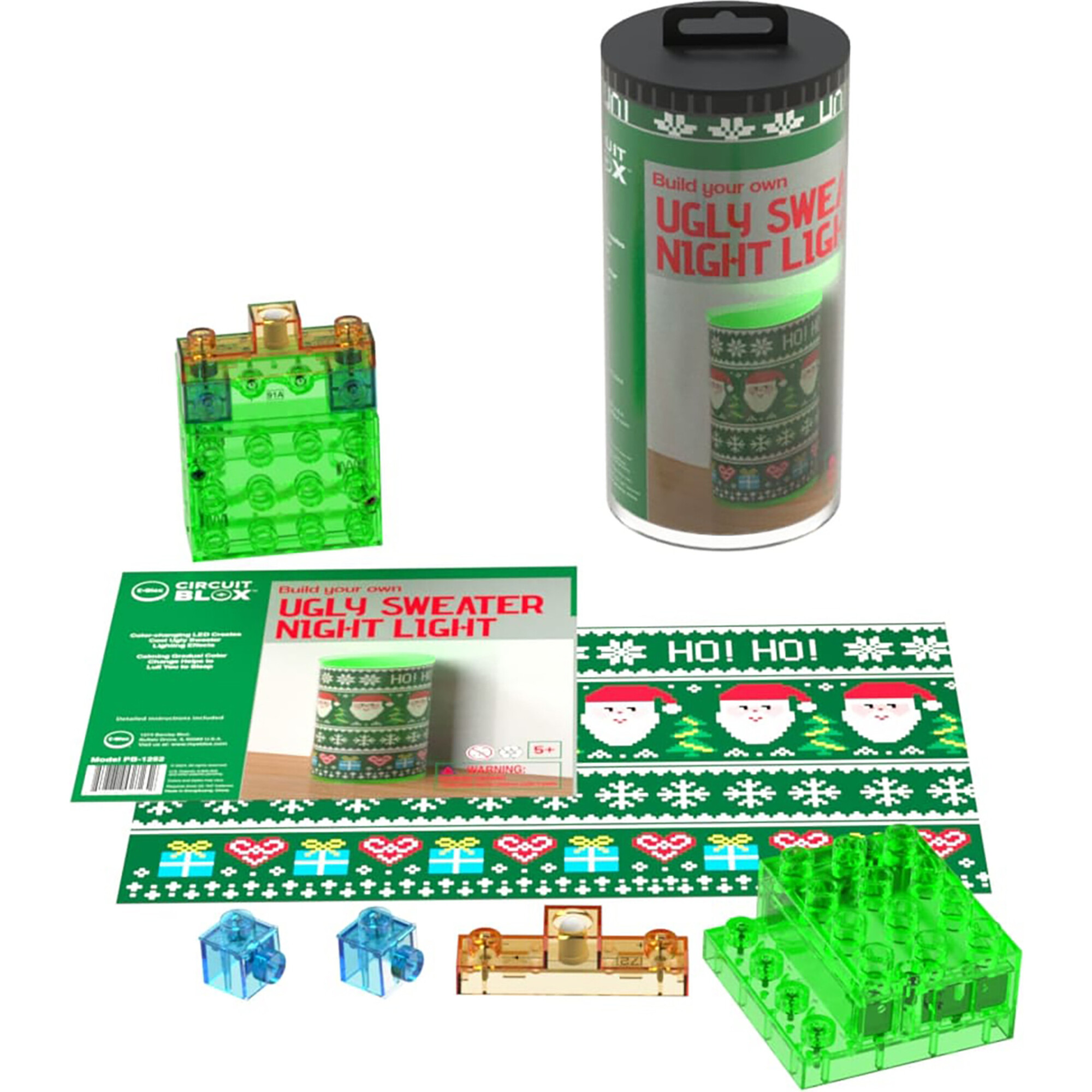 E-Blox: Power Blox BYO: Holiday Night Light - Ugly Sweater 1 - STEM Toys - 1