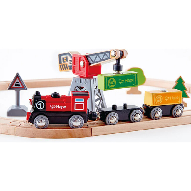 Hape: Cargo Delivery Loop - Battery Powered Engine - Woodens - 5