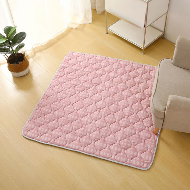 Hakuna Matte: Quilted Playmat: Pink & Dots - 50" Square, Soft Padded Floor Blanket - Playmats - 4