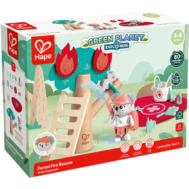 Hape: Forest Fire Rescue - 17pc Wooden Nature Toy, Koala Animal Figurine - Woodens - 4