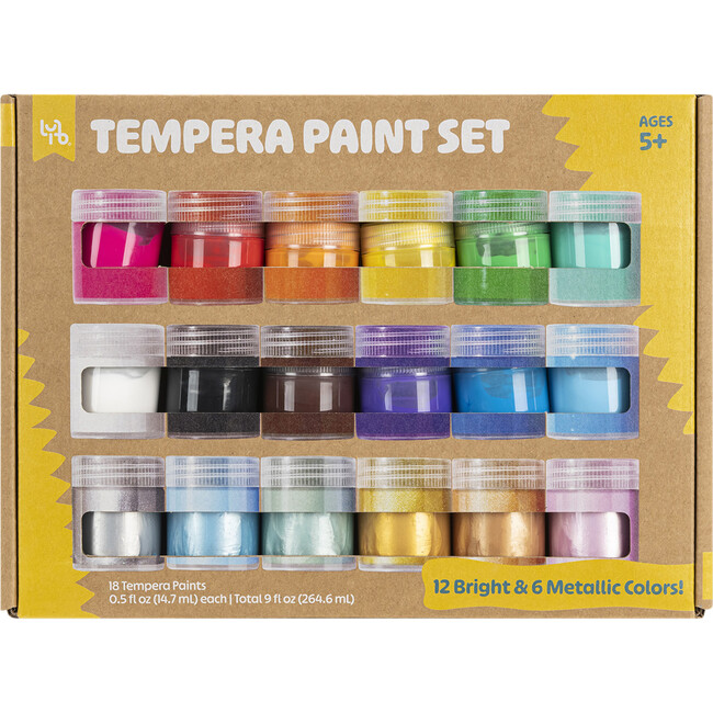 Little Yellow Bicycle: Tempera Paint Set - 12 Bright & 6 Metallic Colors