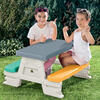 Dolu: Picnic Table for 4: White, Green, Yellow - Indoor/Outdoor - Outdoor Games - 2