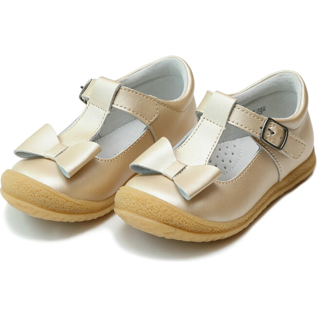 L Amour Emma Shimmer Bow T Strap Mary Jane Kids Shoes