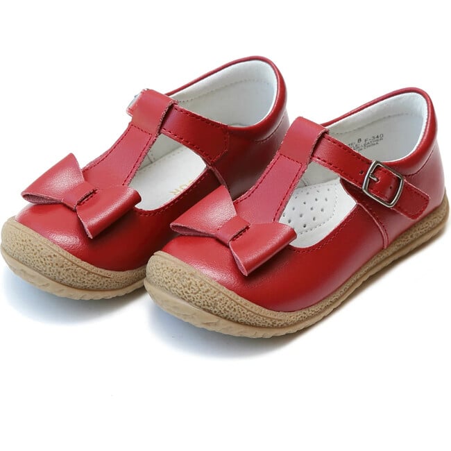 Emma Classic Bow T-Strap Mary Jane, Red