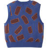 Lasagne Intarsia Print Sleeveless Vest, Blue - Vests - 2