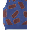 Lasagne Intarsia Print Sleeveless Vest, Blue - Vests - 4