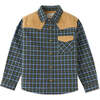 Checkered Woven Corduroy Combi Western Shirt, Multicolors - Shirts - 5