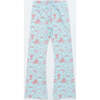 Table Cloth Flared Legging, Light Blue/Red - Leggings - 4