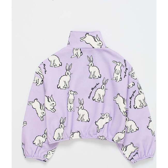 Rabbit Zipper Sweatshirt, Lilac - Sweatshirts - 4